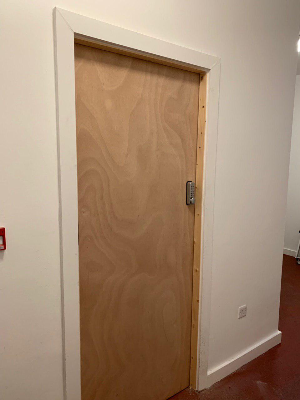 New fire door & frame installed and painted 2