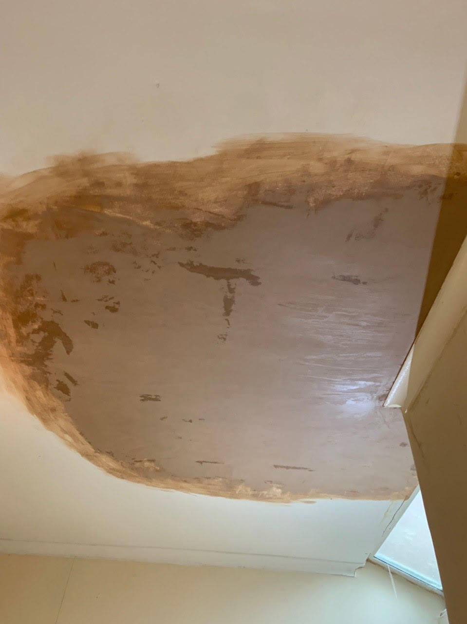 Water damaged ceiling due to a leak 3