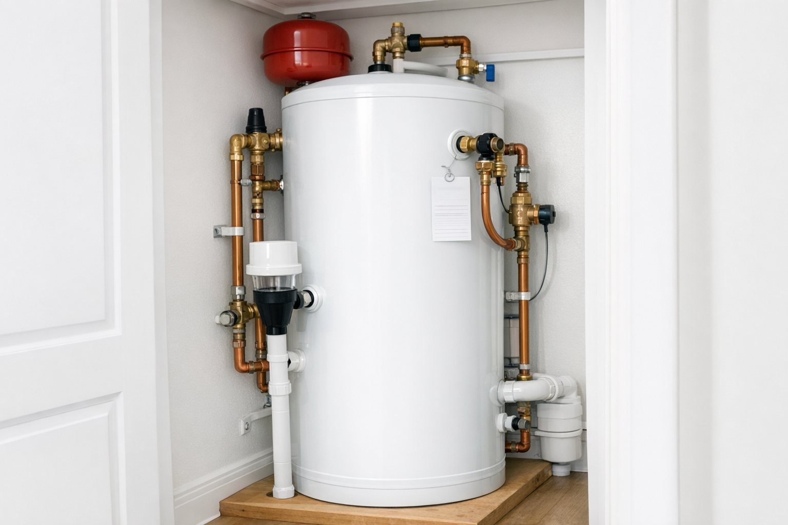 Clean new hot water cylinder after unvented cylinder servicing by HotFix Manchester